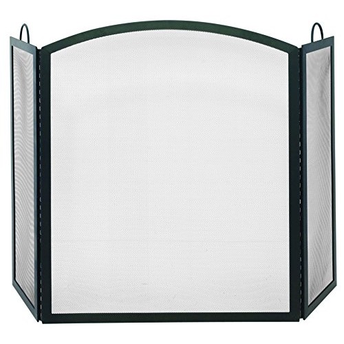 Uniflame  S-1507  Large 3 Fold Black Wrought Iron Screen with Arch Top - B002LZUML4